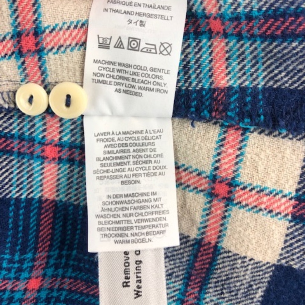 J.Crew Vintage 90s Blue  Plaid Sz 2 - Picture 10 of 10